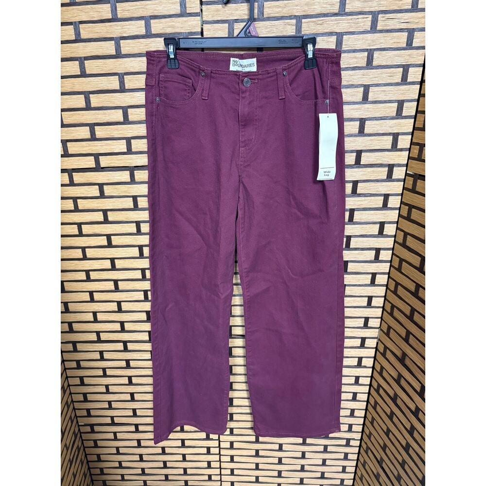 No Boundaries Burgundy Wide Leg Pants Size Small